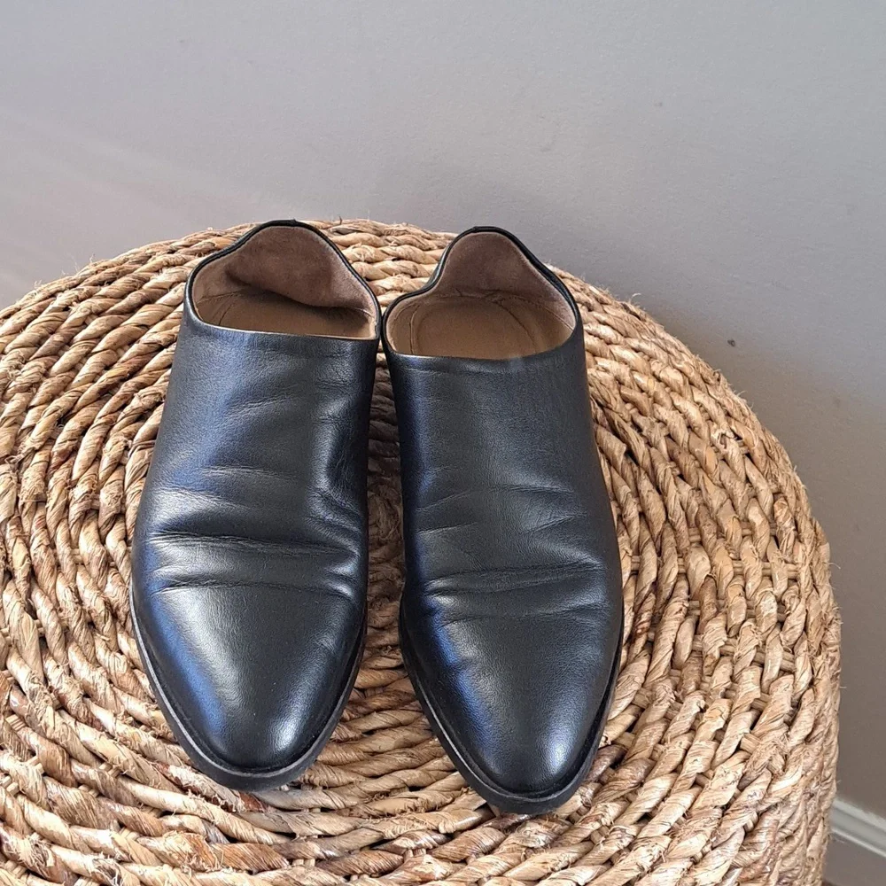 Everlane Womens‎ Babo Black Soft Leather Slip On Loafers Shoes Size 6